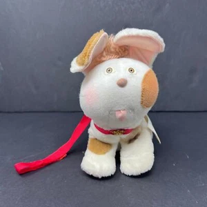 Cabbage Patch Kids Pets Puppy Dog Plush Cream Brown Red Collar Leash 1986 VTG - Picture 1 of 5