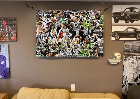 SALE 28X21 NEW ORLEANS SAINTS Vinyl POSTER Drew Brees football Michael Thomas Cover