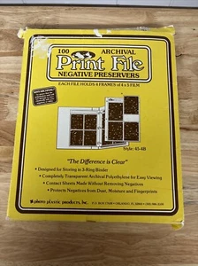 100 Pack Print File Archival 35mm Photo Negative Preservers Sheets Sleeves 45-4B - Picture 1 of 8