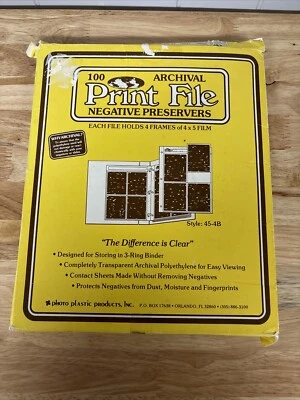 100 Pack Print File Archival 35mm Photo Negative Preservers Sheets Sleeves 45-4B - Image 1 of 4