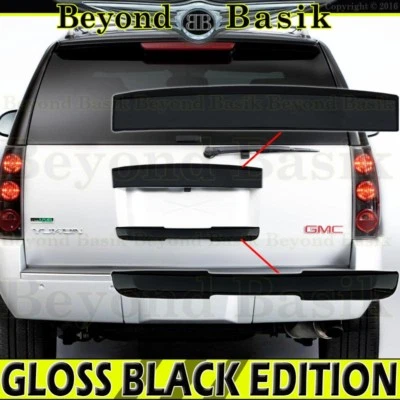 07-14 GMC YUKON YUKON XL GLOSS BLACK Tailgate Liftgate Handle COVERS Top/Lower  - Image 1 of 2