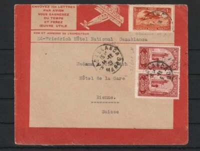 Marocco posta aerea lettera Casablanca per Bienne/Svizzera, 1925 #1095923 - Immagine 1 di 2