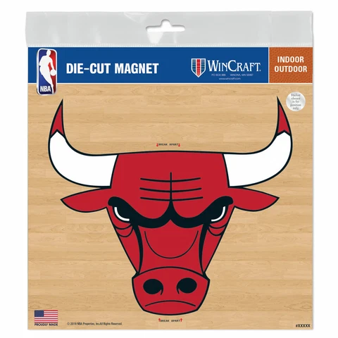 CHICAGO BULLS 6"X6" DIE-CUT MAGNET FOR INDOOR OR OUTDOOR USE HIGH QUALITY Cover