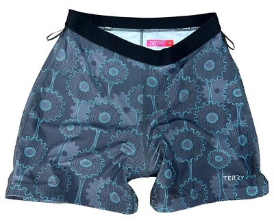 Terry Mixer Liner Padded Bike Short Women Medium Gray Geometric - Image 1 of 4