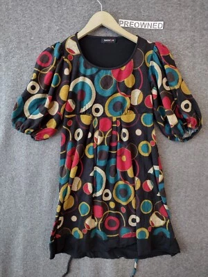 Vestido Teeze Me Acanalado Retro Colores Círculos Cortos Geométrico S/M Foto 1 de 4