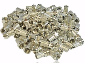 50 X COAXIAL F PLUGS SCREW TYPE/TWIST-ON CT100 RG6 COAX CABLE ADAPTORS/CONNECTOR - Picture 1 of 2
