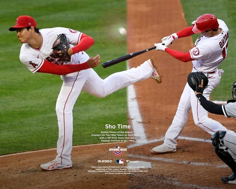 Shohei Ohtani Los Angeles Angels Unsigned 2021 Opening Week Collage Photograph Cover