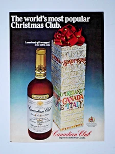 Anuncio impreso original del club más popular del mundo 1974 Canadian Club Christmas Vintage - Imagen 1 de 2