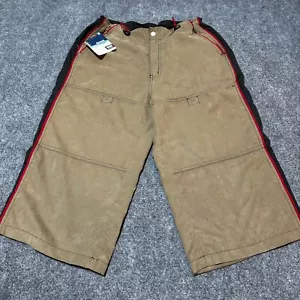 NEW Bench Pants Mens 30 Brown Flat Front Adjustable Cords 3/4 Length Utility - Picture 1 of 12