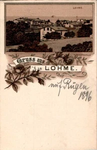 LITHO GRUß AUS LOHME KREIS VORPOMMERN RÜGEN VON DER SEITE GESEHEN 1896 - Bild 1 von 2