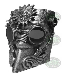 MASCHERA BAUTA STEAMPUNK cyberpunk halloween horror colore argento - Foto 1 di 2