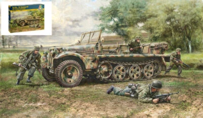 KIT MODELLINO MILITARE STATICO ITALERI CARRO ARMATO SD.KFZ.10 DEMAG D7 1/35 - Immagine 1 di 4