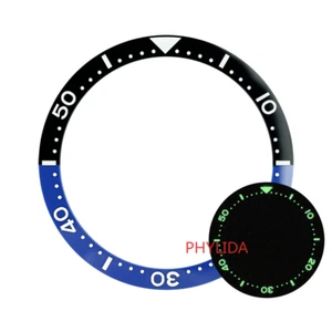 Flat 38mm / 31.6 mm C3 Lume Ceramic Bezel Insert SKX007 Mod BLACK/BLUE - Picture 1 of 4