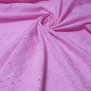 Rosa 100 % Baumwolle Lochstickerei Anglaise Loch Bordüre Kleid Handwerk Quilten Stoff 44" - Bild 1 von 2
