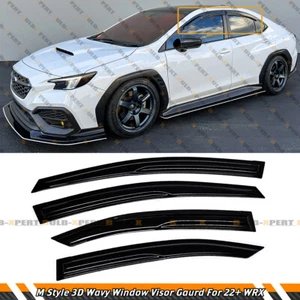 MUG STYLE 3D WAVY WINDOW VISOR RAIN GUARD DEFLECTOR FOR 2022-2025 SUBARU WRX VB - Picture 1 of 6