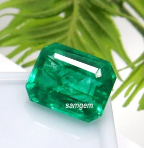 Green Emerald Certified Natural Colombian Emerald Cut Loose Gemstone 8.30 Ct - Picture 1 of 7