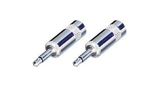 2 New Genuine Rean by Neutrik NYS226 3.5mm Mono TS Male Plug Nickel-Silver 1/8" - Picture 1 of 1