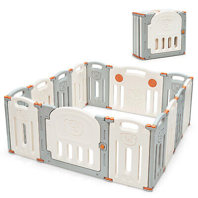 Foldable Baby Playpen 14 Panels Kids Activity Play Yard Toddler Gate Playpen  • 92.95£