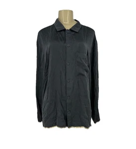 Camisa Top Pijama Lunya XL Mujer Botones Lavable Seda Manga Larga 51-23 - Imagen 1 de 12