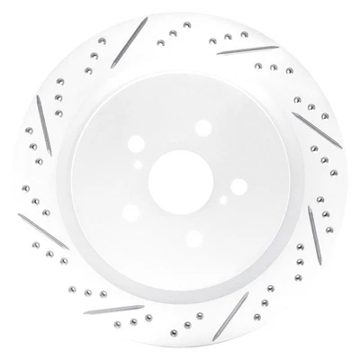 For Lexus RX450hL 18-22 DFC Drilled & Slotted Rear Driver Side Brake Rotor Foto 1 de 4