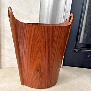 KOSTENLOSER VERSAND! Einar Barnes Teak Papierkorb für P.S. Heggen Norwegen MCM - Bild 1 von 11