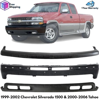 Front Bumper Primed Kit For 1999-2002 Chevrolet Silverado 1500 & 2000-2006 Tahoe Foto 1 de 4