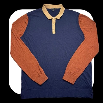 Express Men’s Merino Wool Color Block Pullover Sweatshirt XL Jumper - Image 1 of 4