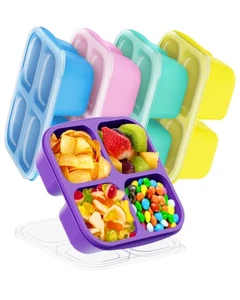 5 Pièces Récipients à Snack Bento, Réutilisable 4 Compartiments Divisé Stockage Alimentaire Con... - Photo 1/7
