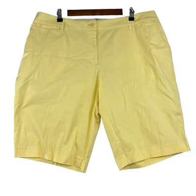 Pantalón Corto Talbots Perfect Para Mujer 20W Amarillo 13" Entrepierna Algodón Elástico Lados Foto 1 de 4