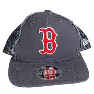 Boston Redsox Hat Ripped Snapback Trucker New Era B Logo MLB Baseball Ballcap  - Picture 1 of 14