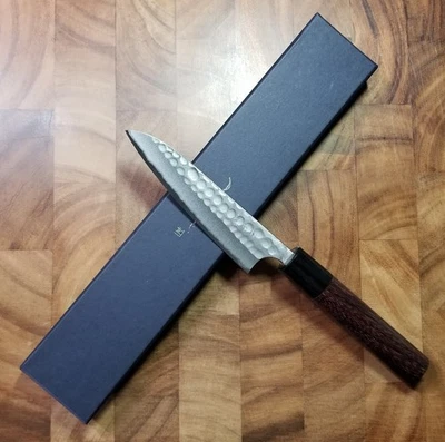 Cuchillo pequeño japonés Anryu 120 mm - Aogami (azul) No. 2 - Tsuchime (martillado) Foto 1 de 4