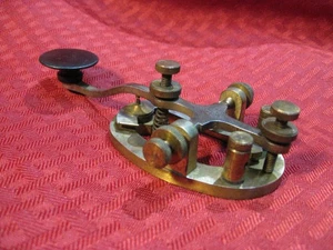 Antique Signal Electric MFG. CO. Brass Telegraph Key ham radio - Picture 1 of 9