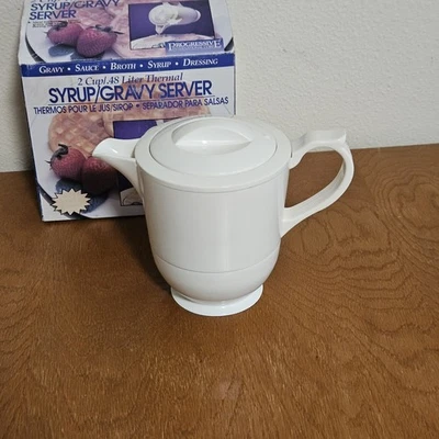 Servidor de calentamiento Progressive International 2 tazas jarabe térmico blanco salsa  Foto 1 de 4