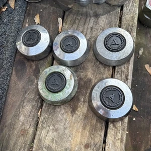 5 Vintage Appliance Wheel Center Cap Black & Chrome 3 1/4" - Picture 1 of 11