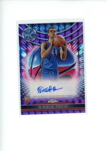 2024-25 Topps Chrome Nikola Topic #TCRA-NT Rookie RC Purple Geometric Auto - Bild 1 von 2