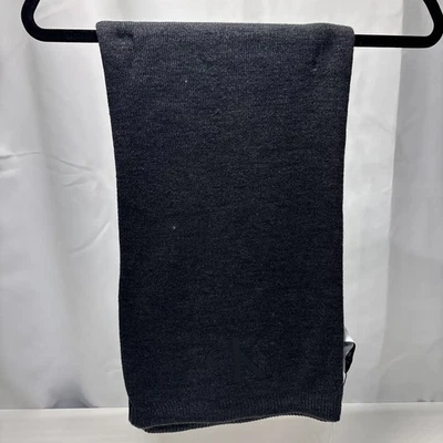 Calvin Klein Scarf Dark Grey Knit CK Monogram Rectangle Oblong NEW - Image 1 of 4
