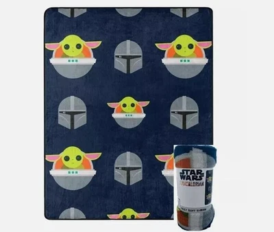 Star Wars: The Mandalorian Dark Hover Character Silky Soft Throw 40 x 50 - Image 1 of 4
