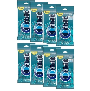 8 BAGS Orbit Wintermint Gum (3 Pack Each Bag), 14-Sticks Per Pack - Bild 1 von 3