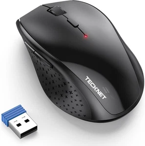 TECKNET Wireless Mouse, 2.4G USB Computer Mouse with 6-Level Adjustable Black  - Picture 1 of 7