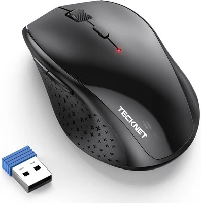 TECKNET Wireless Mouse, 2.4G USB Computer Mouse with 6-Level Adjustable Black  - Image 1 of 4