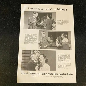 Jabón Fels-Naptha 1939 pareja argumentando vintage revista anuncio impreso - Imagen 1 de 1