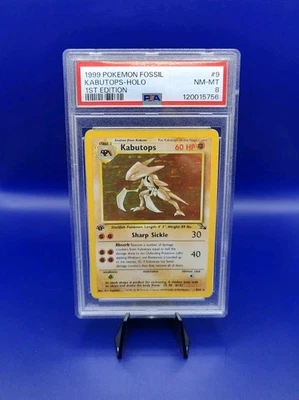 Kabutops 9/62 1st Edition Fossil Set Holo Rare 1999 WOTC TCG Pokemon Card PSA 8 - Image 1 of 4