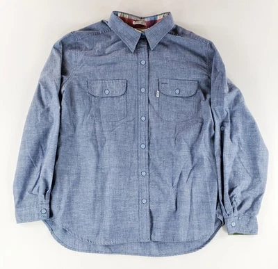 Levi's Levi Strauss Poly Cotton Button Blend Up Chambray Shirt Blue Mens 40 - Image 1 of 4