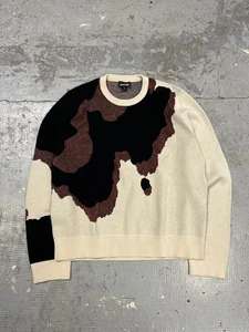 2000s Cavalli Map Relief White Sweater (S) - Imagen 1 de 12