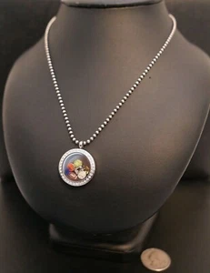 Origami Owl Silver Tone Locket w/ Sports Charms & 17" Sterling Chain Necklace ! - Picture 1 of 3