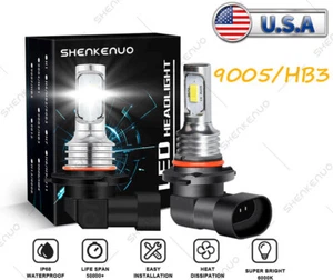 2Pcs Super White 9005/HB3 LED Headlights Light Bulbs High Beam Light 6000K - Imagen 1 de 11