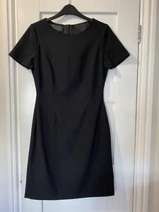 LAURA ASHLEY Black 100% Pure New Wool Shift Dress Lined Sleeveless UK 10 - Picture 1 of 4