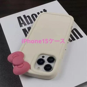 Iphone15 Smartphone Case Hello Kitty Big Pink Ribbon - Picture 1 of 3