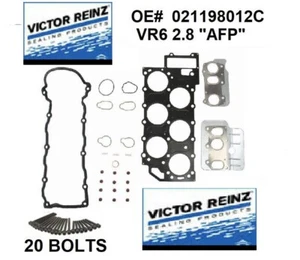 Reinz Cylinder Head Gasket Set AFP + BOLTS; VW Golf GTI Jetta VR6 2.8 12V OEM - Picture 1 of 2