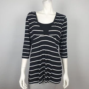 Target Maternity Size 14 Blouse Top Striped 3/4 Sleeve Nursing Top Breastfeeding - Picture 1 of 9
